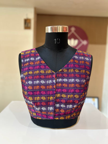 Elephant motifs Ilkal Blouse