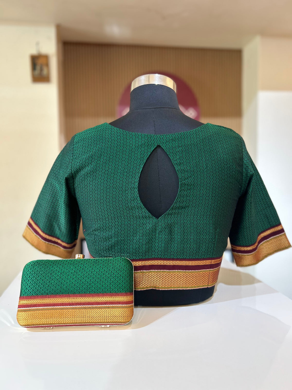 Green Ilkal Blouse-Alankrutha
