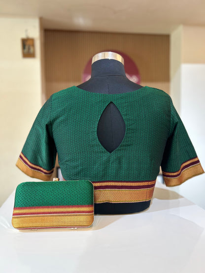 Green Ilkal Blouse-Alankrutha