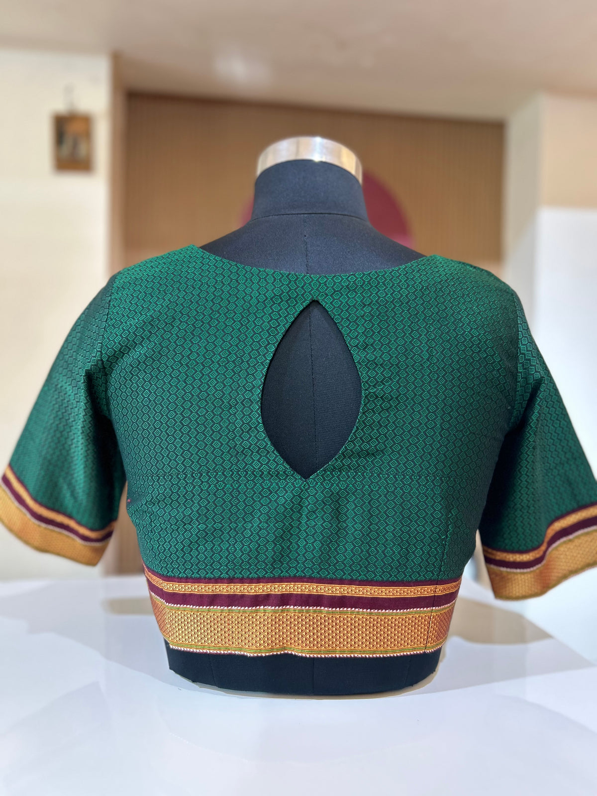 Bottle Green Ilkal Blouse
