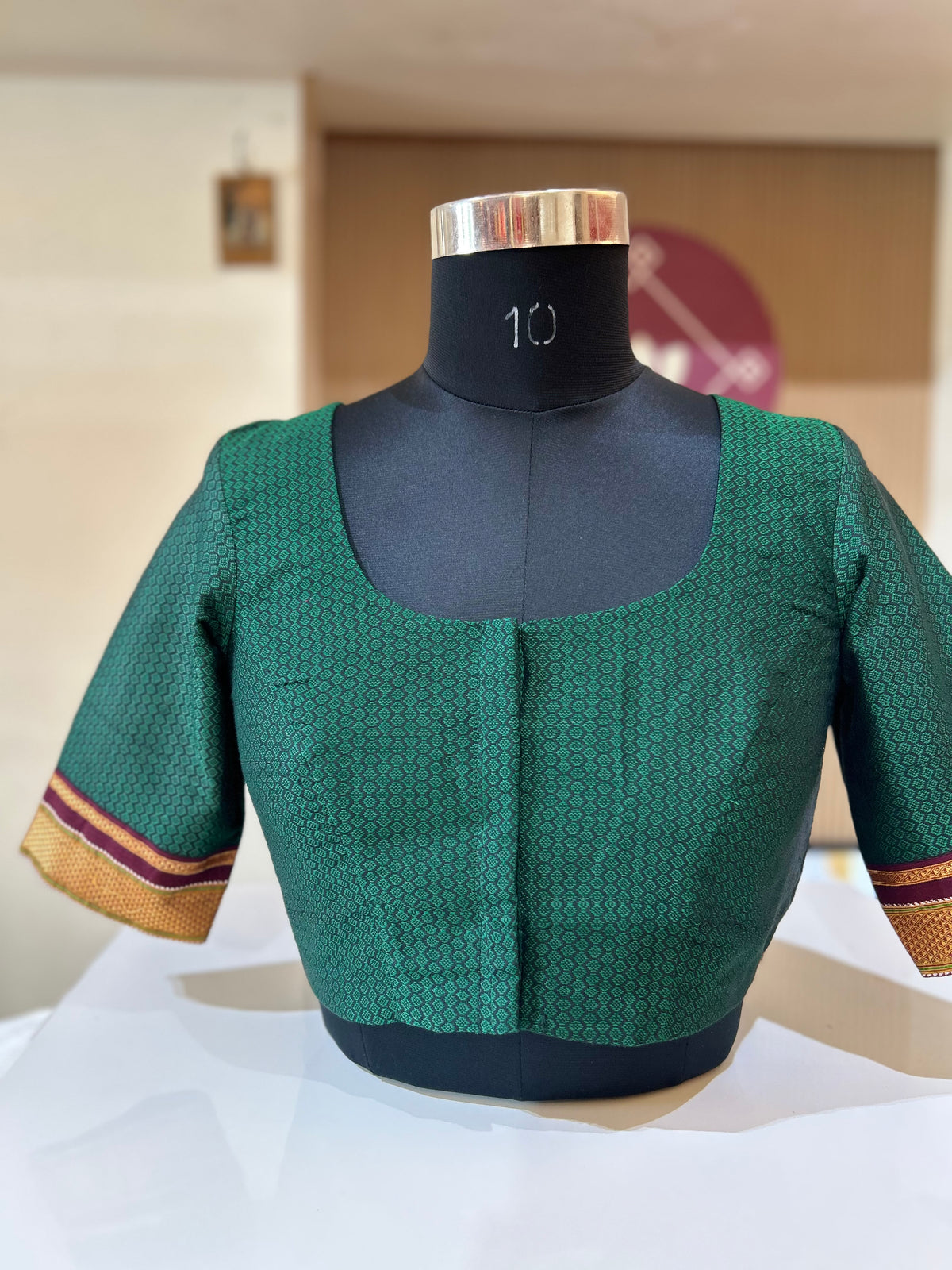 Bottle Green Ilkal Blouse