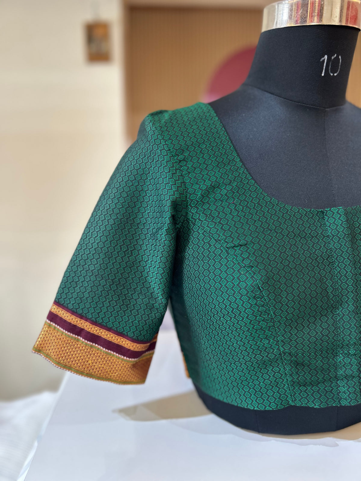 Bottle Green Ilkal Blouse