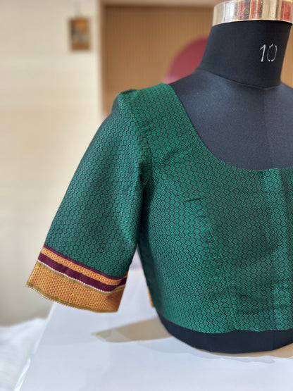Bottle Green Ilkal Blouse