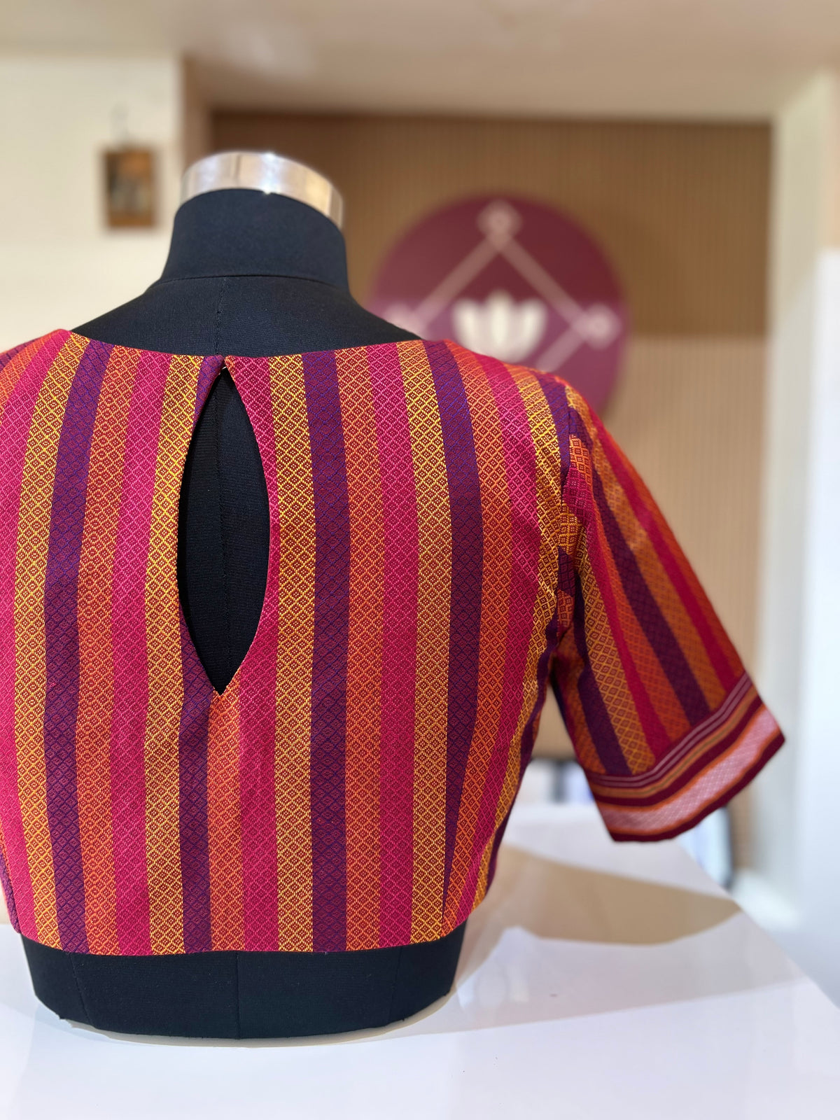 Multi color Stripes Ilkal Blouse