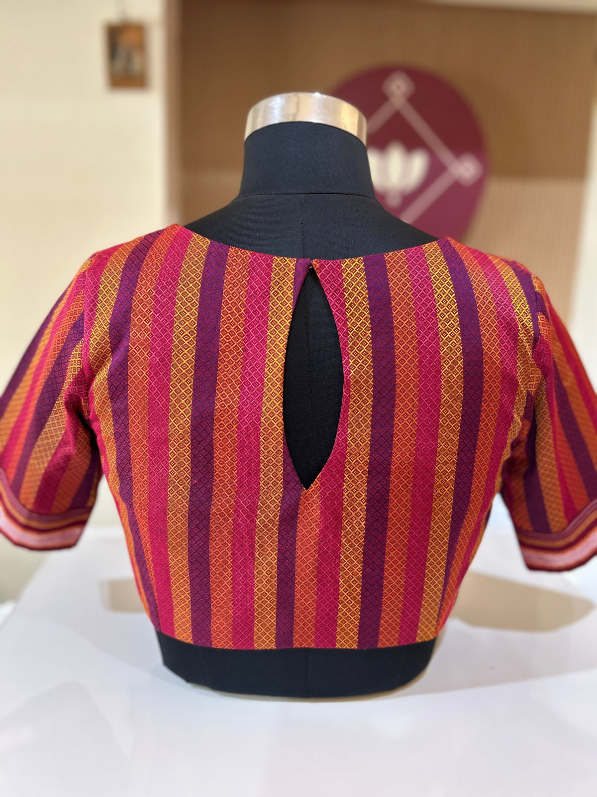Multi color Stripes Ilkal Blouse