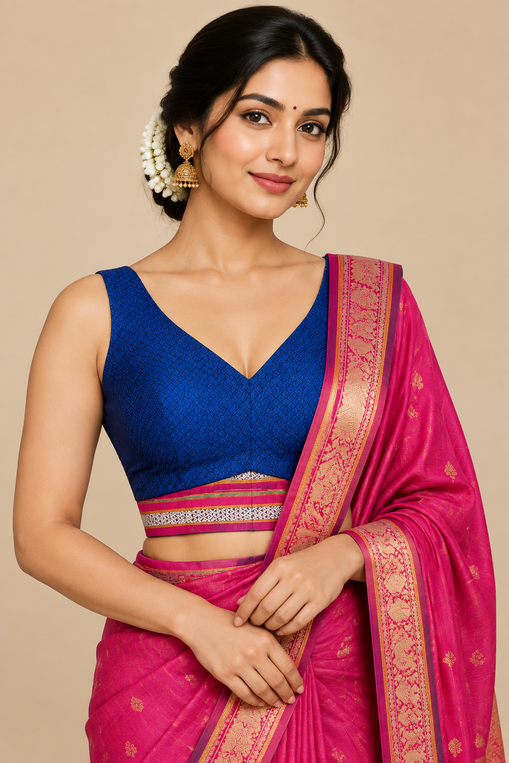 sleeveless Ilkal Blouse-Alankrutha