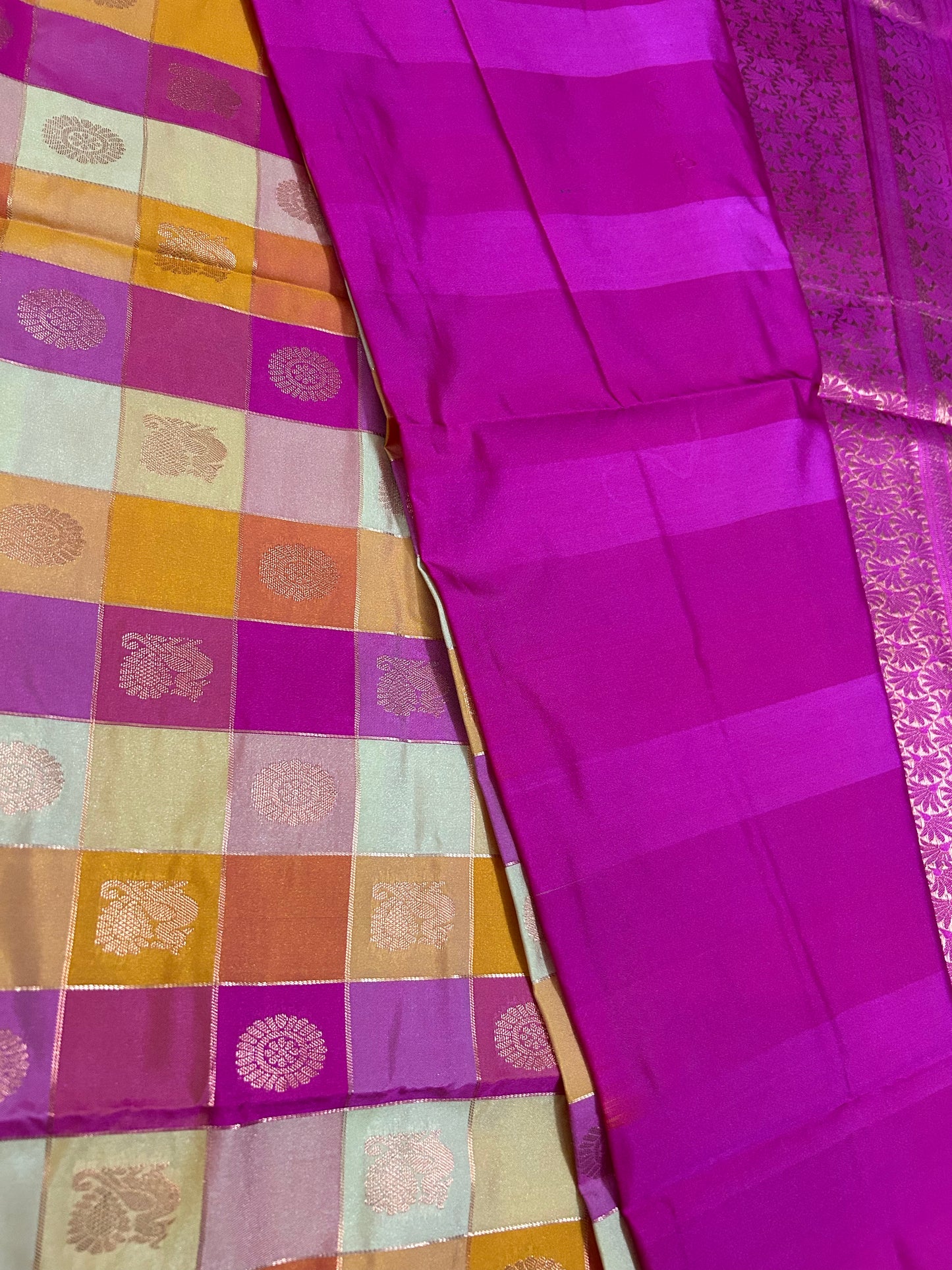 Palam Checks - Vegan silk Saree