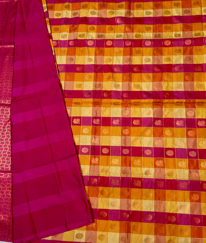 Palam Checks - Vegan silk Saree