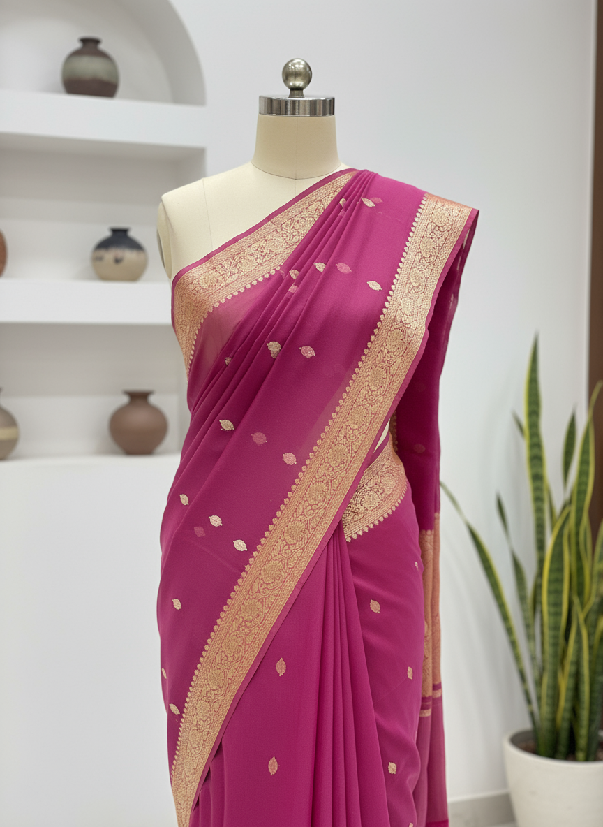 Banaras Khaddi georgette saree-Alankrutha