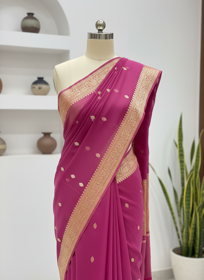 Banaras Khaddi georgette saree-Alankrutha