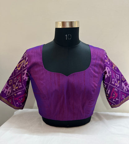 Purple Patan Patola Silk Blouse