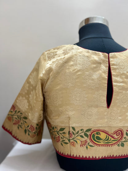 Gold brocade Painting Blouse