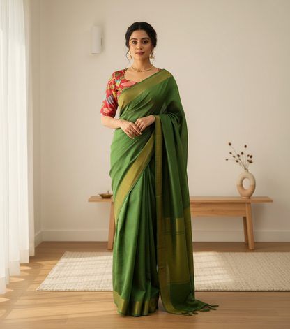 Red Kalamkari blouse-Alankrutha