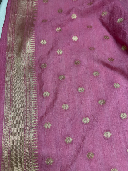 Semi Tussar with paithani border