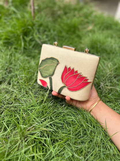 Pen Pichwai Embroidered Clutch
