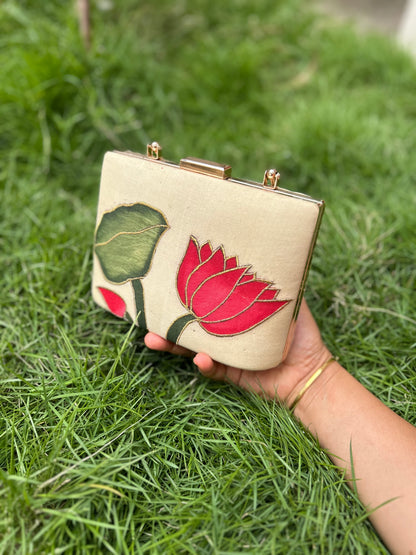 Pen Pichwai Embroidered Clutch