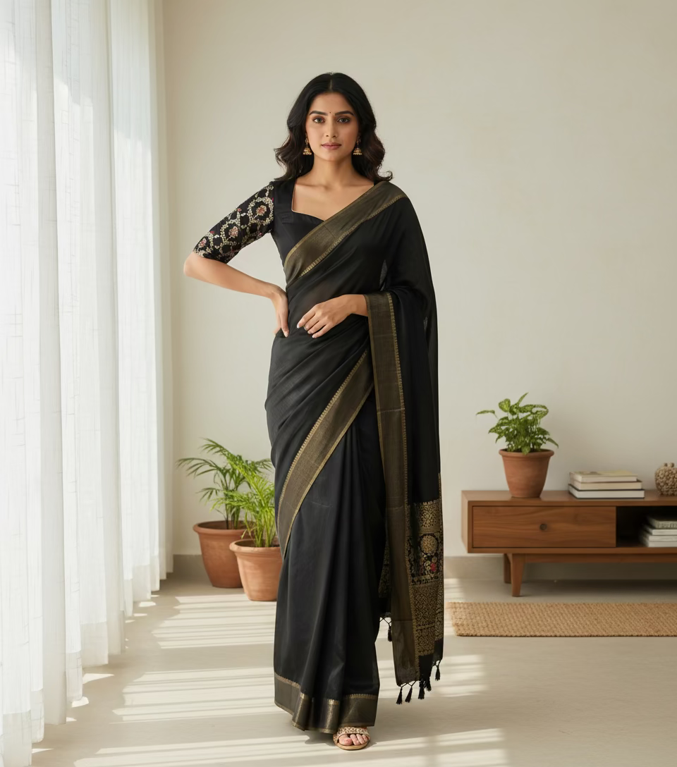 black brocade blouse-Alanrutha