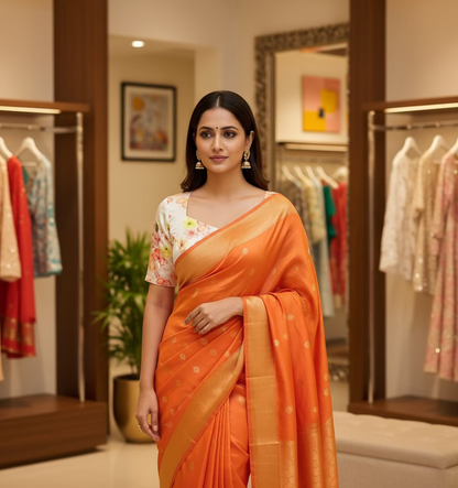 Floral Japan Satin Blouse