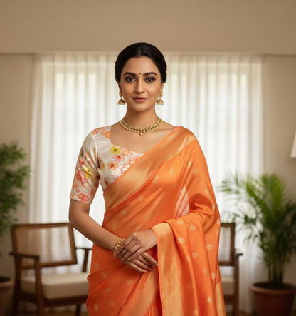 Floral Japan Satin Blouse