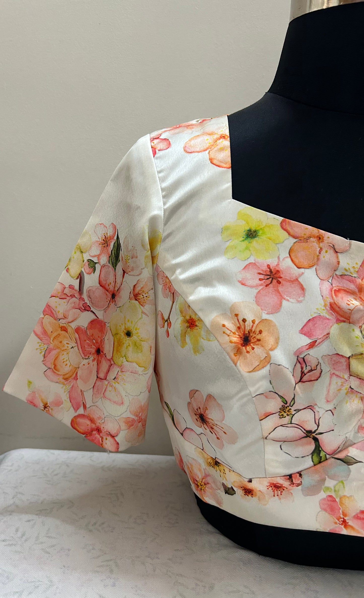 Floral Japan Satin Blouse