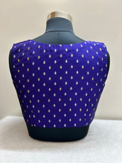 Brocade sona roopa motifs sleeveless blouse