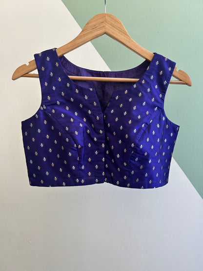 Brocade sona roopa motifs sleeveless blouse