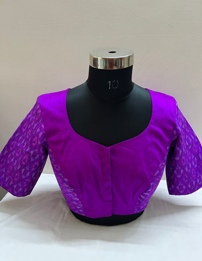 Purple Pochampally Rawsilk Blouse