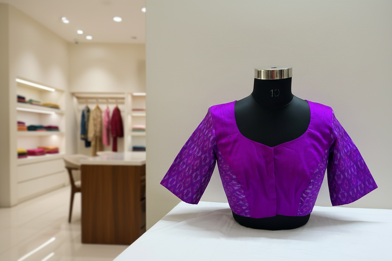 purple silk blouse-Alankrutha
