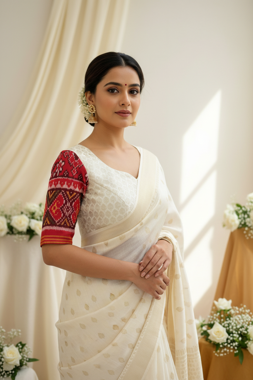 Red Patan Patola Silk  Blouse - Will be Restocked soon