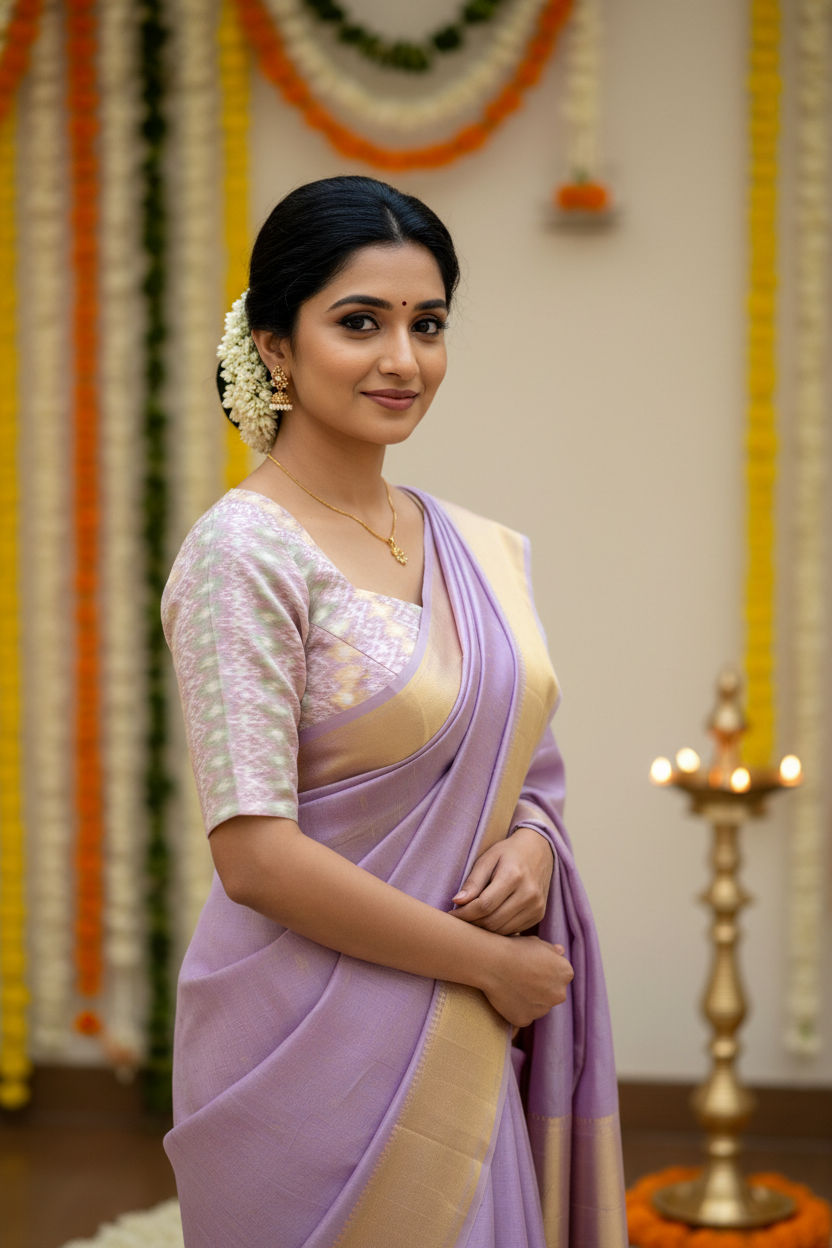 lavendar blouse-Alankrutha