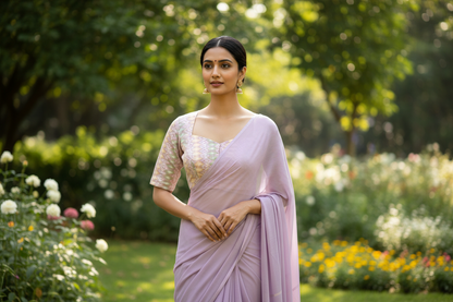 Lavendar Pochampally Rawsilk Blouse