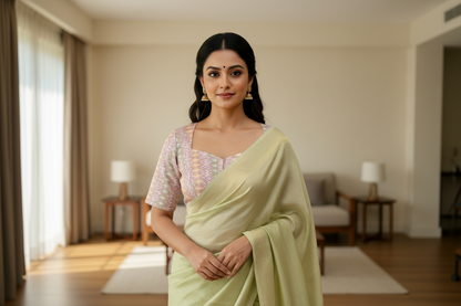 Lavendar Pochampally Rawsilk Blouse