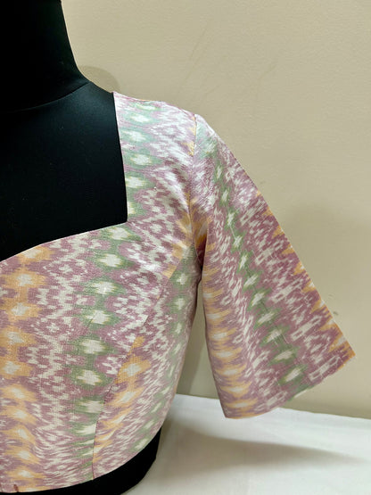 Lavendar Pochampally Rawsilk Blouse