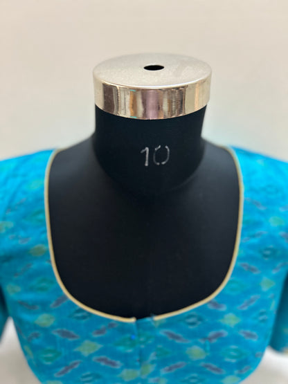 Rama Green Pochampally Rawsilk Blouse with embroidery