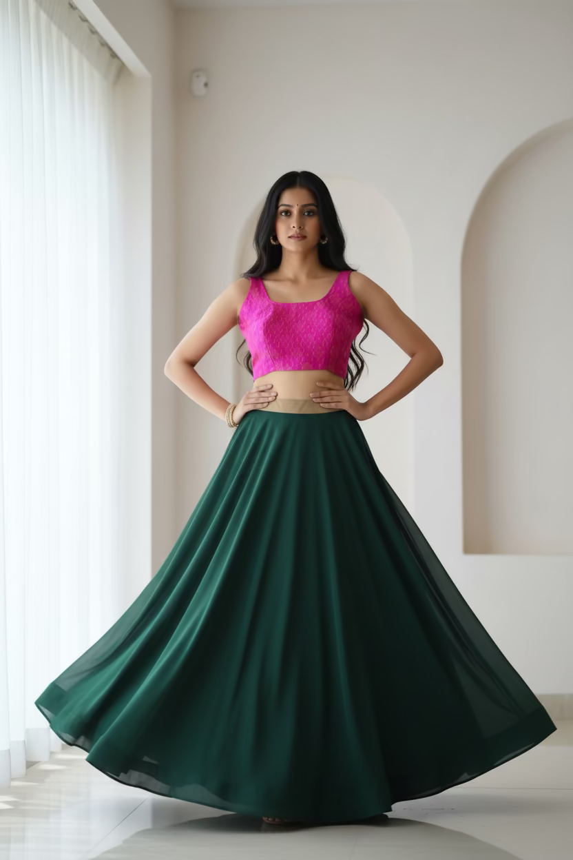 Sleeveless Fuchsia Pink Pochampally  Raw Silk Blouse