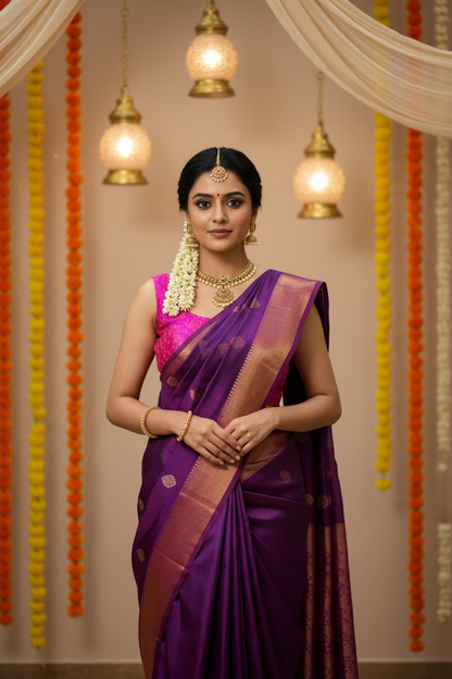 pink pochampally rawsilk blouse-Alankrutha