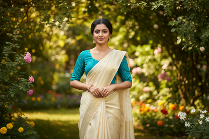 Rama Green Pochampally Rawsilk Blouse with embroidery