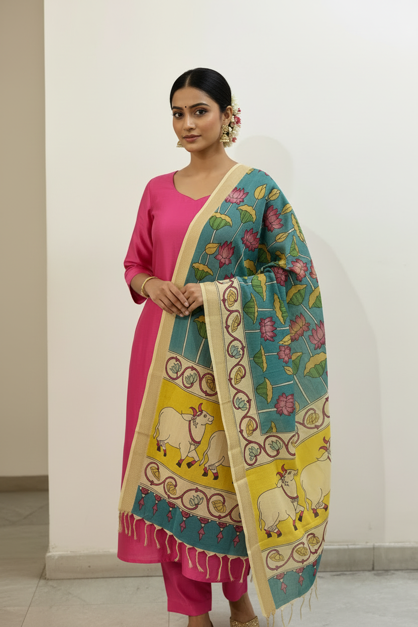 hand painted dupatta-Alankrutha