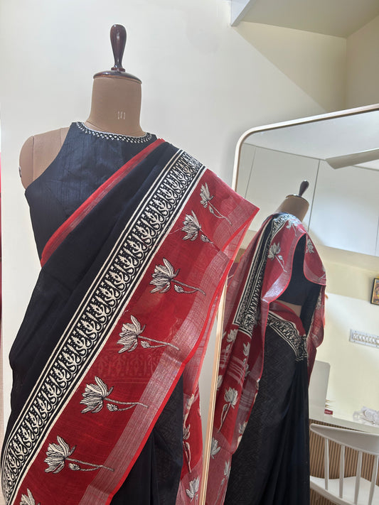 Linen Cotton saree -Alankrutha