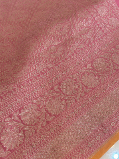 Pink Brocade Banaras saree