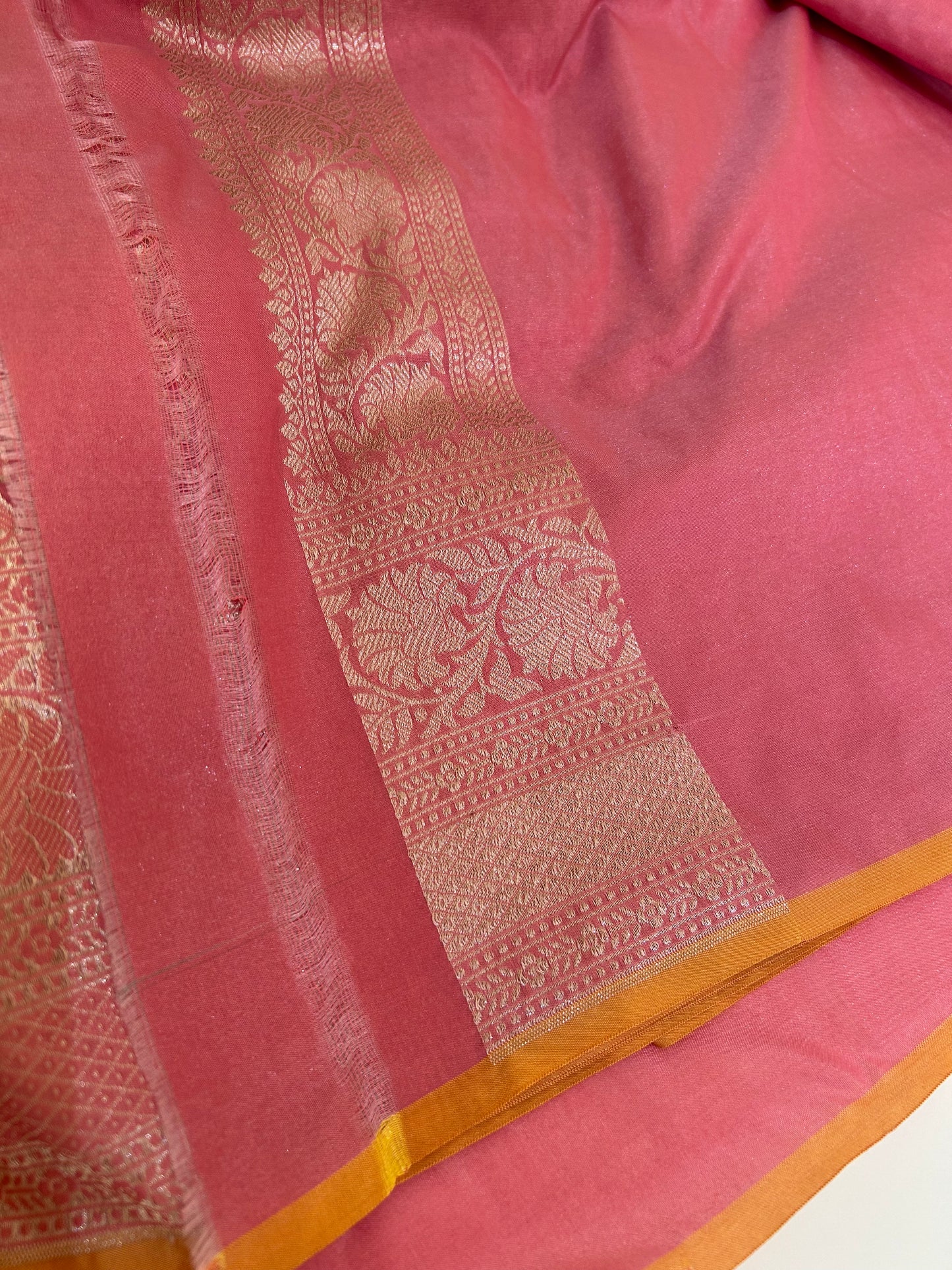 Pink Brocade Banaras saree