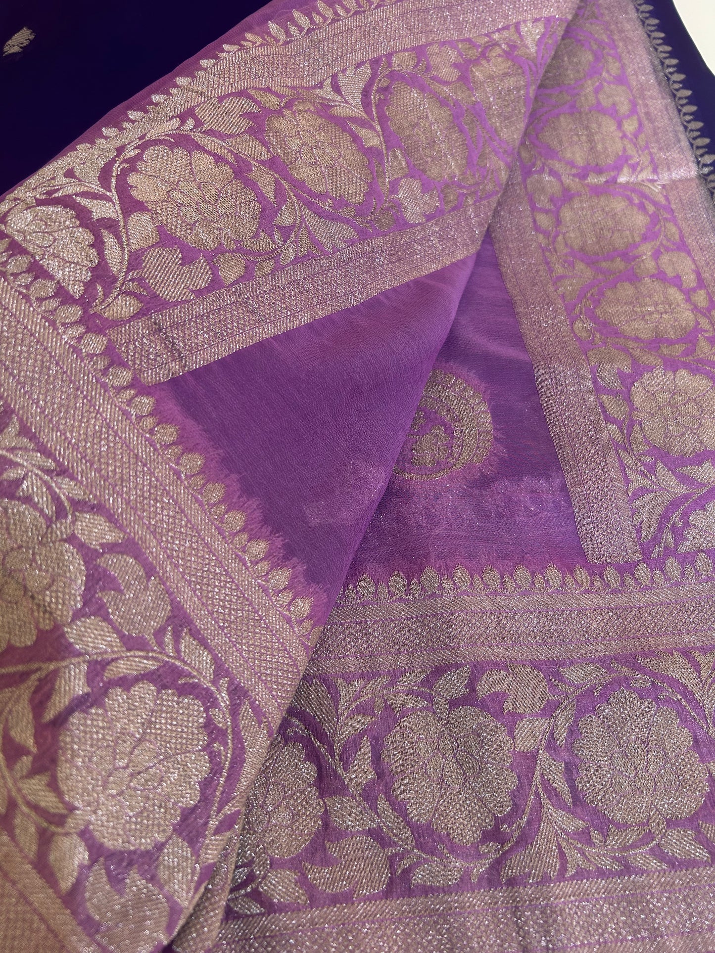 Semi Khaddi Georgette Banaras saree