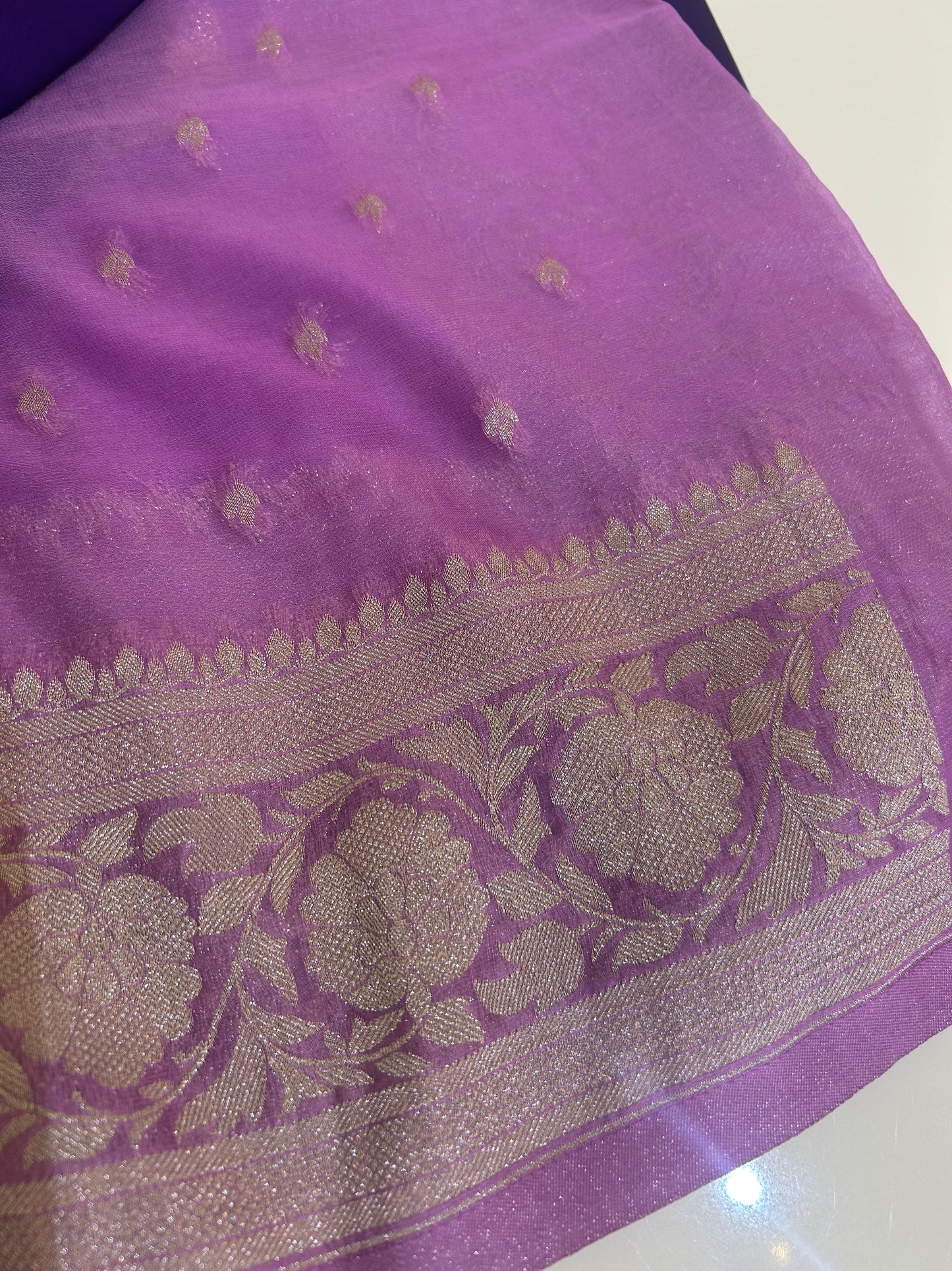 Semi Khaddi Georgette Banaras saree