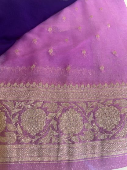 Semi Khaddi Georgette Banaras saree