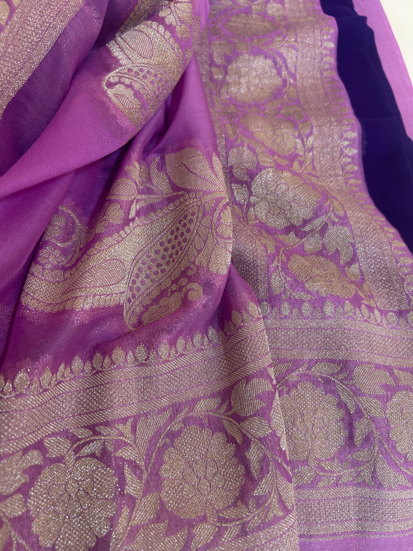 Semi Khaddi Georgette Banaras saree