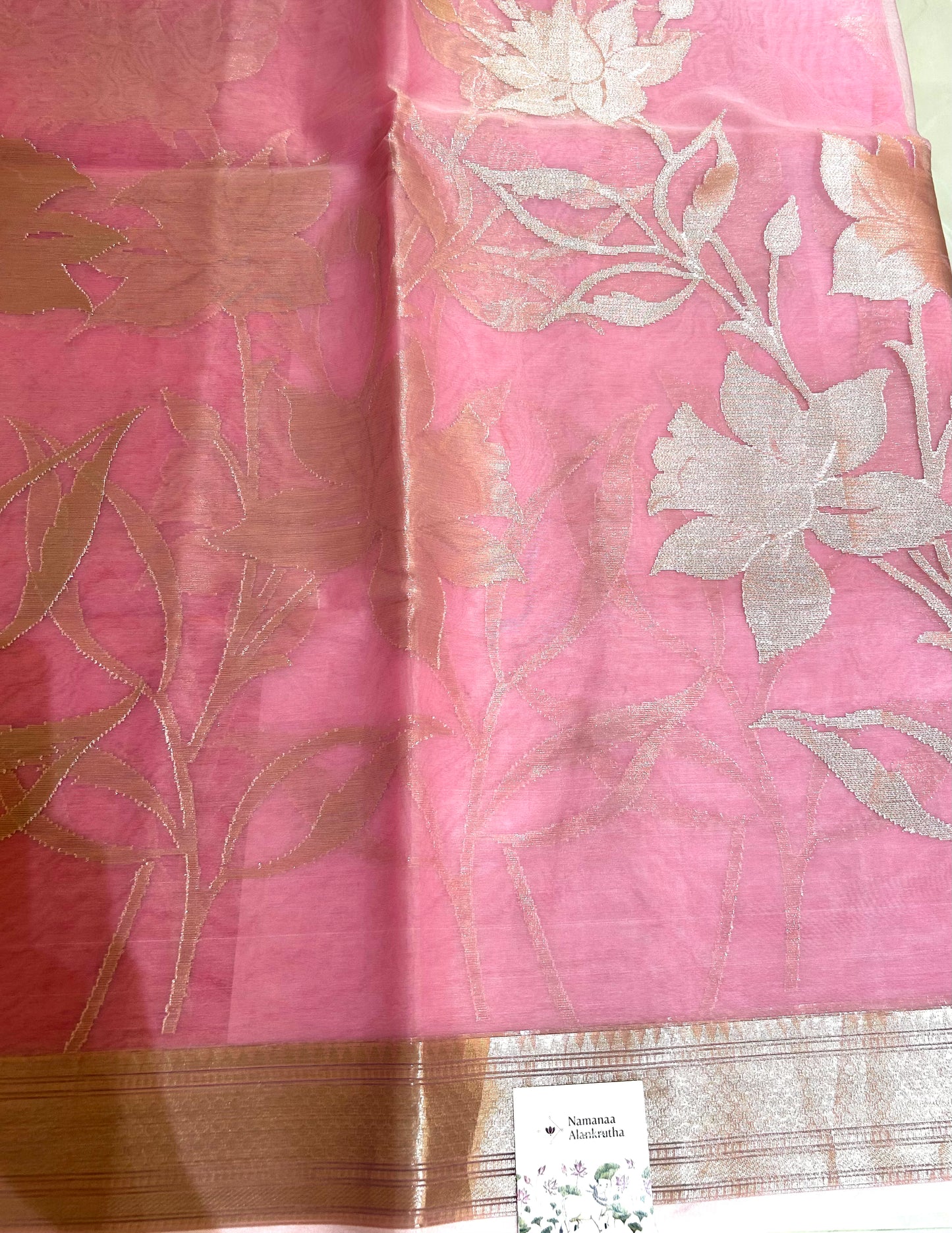Pink Organza Saree