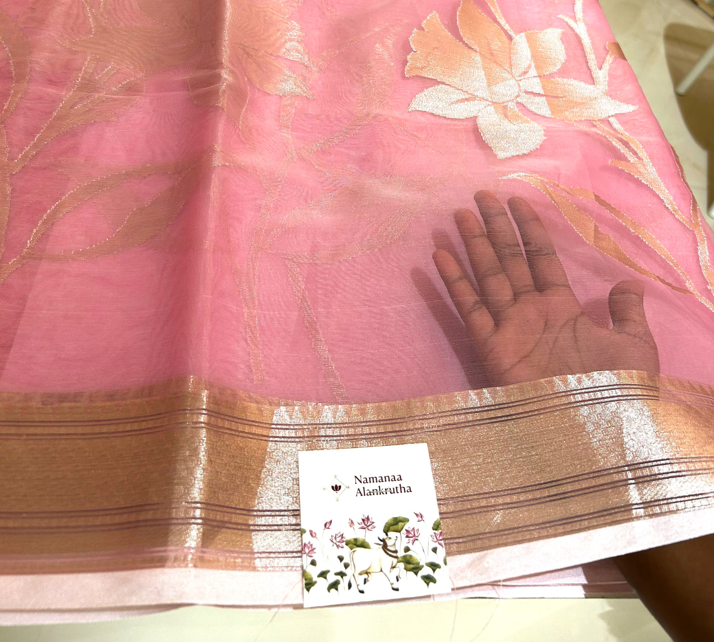 Pink Organza Saree