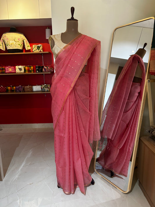 Sequins Jamdai Silk saree -alankrutha