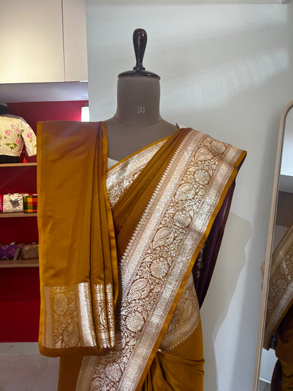 Designer Mashru silk saree with matching blouse fabric