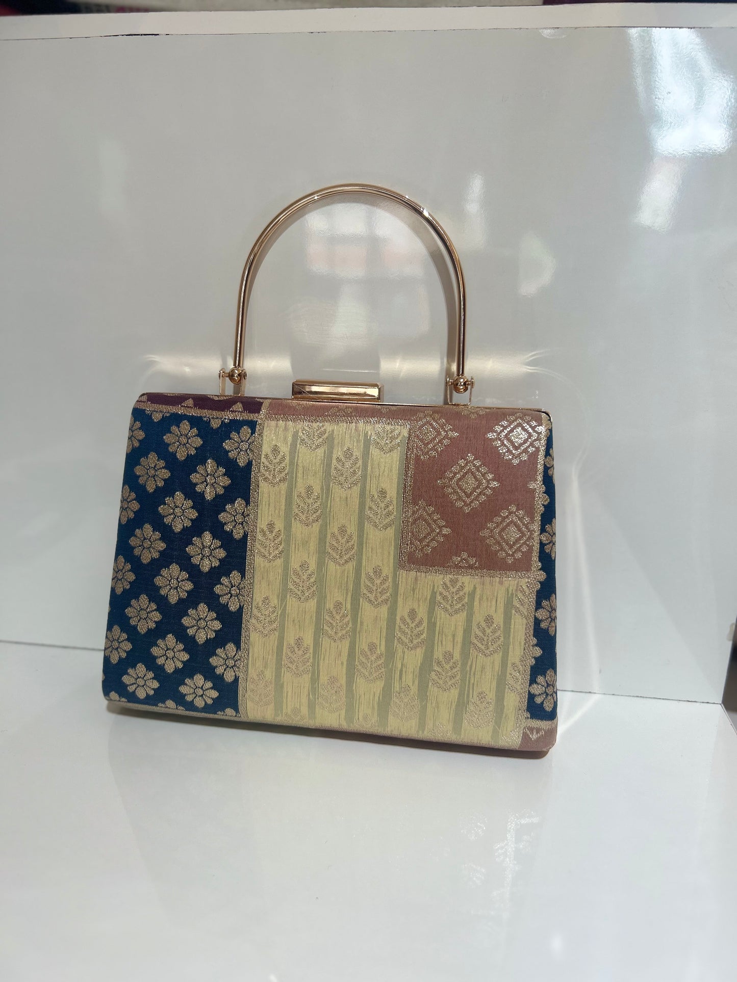 Patch work Brocade Clutch